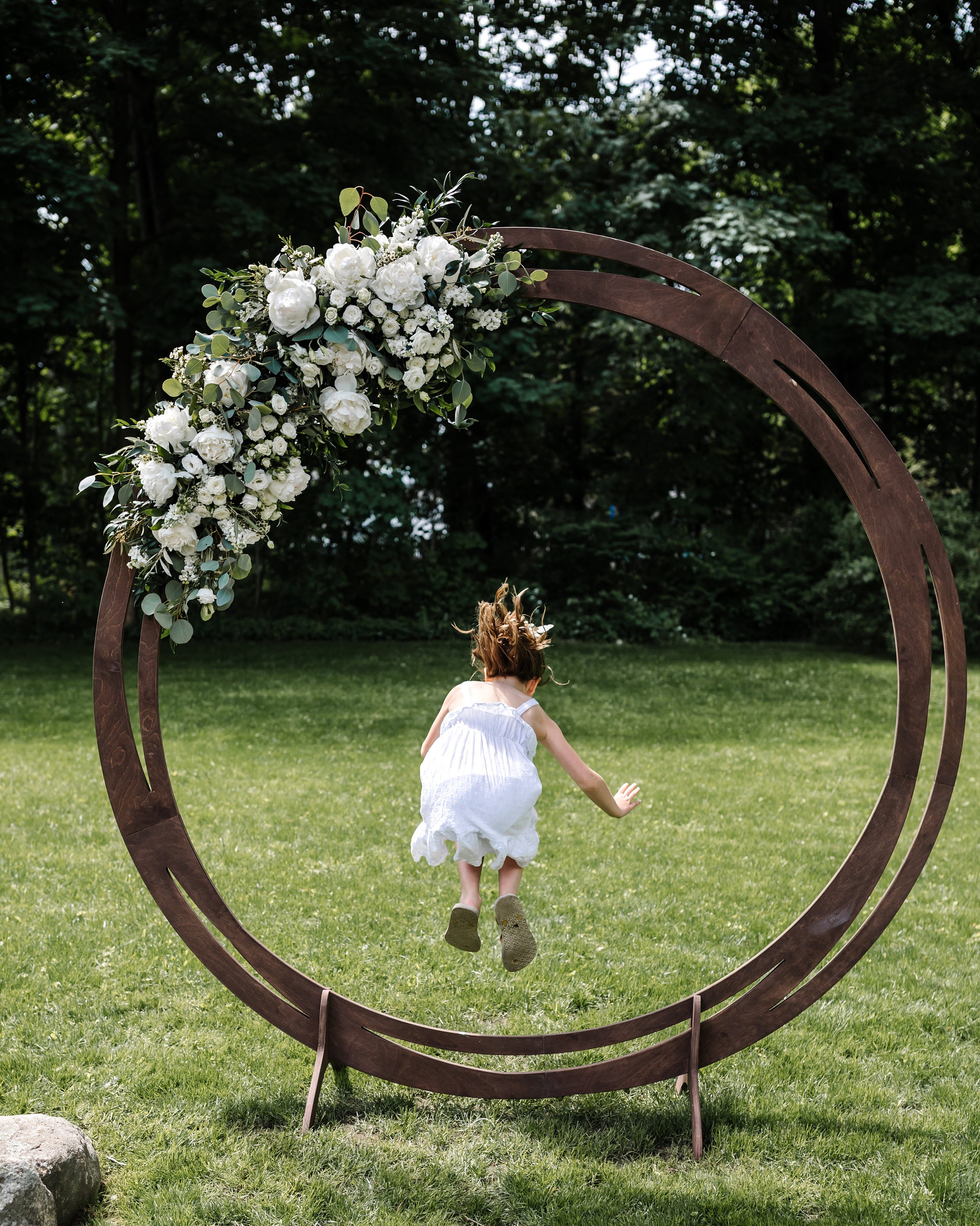 Round Wedding Arch Wooden Arch Wedding Backdrop Outdoor Etsy