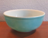 Vintage 1950s Rare JAJ Pyrex 39 Carnival 39 Turquoise Mixing Bowl - Mid Century