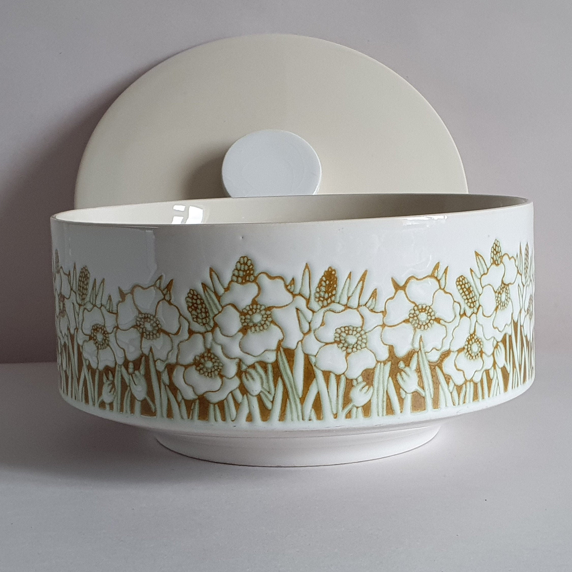 Vintage 1970s Hornsea Pottery Fleur Tureen White and Green Etsy