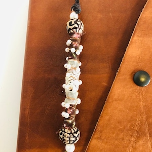 Junk Journal Bookmark/Boho Keychain/Handmade beads/Journal/Unique/Book Lover Gift