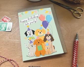Personalised Dog Birthday Card, Cute Illustrated Puppy Card, Funny Card From the Dog, Happy Birthday To My Dog, Pet Lover Gift