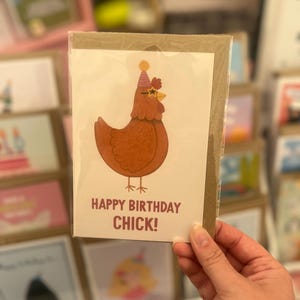 Funny Happy Birthday Chick, chicken Card: A6 Illustrated Greetings
