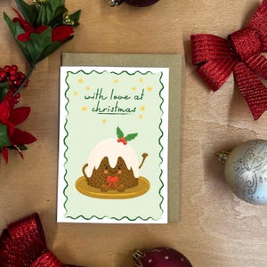 Christmas Pudding Card – “With Love at Christmas” Funny Design