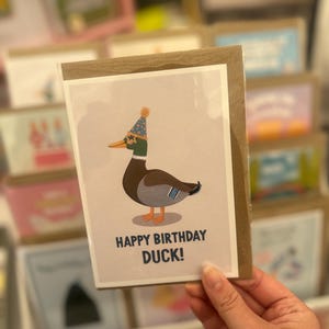 Alles Gute zum Geburtstag Ente. A6 Geburtstagskarte. Witzige Karte. Feier. Freunde Geburtstag