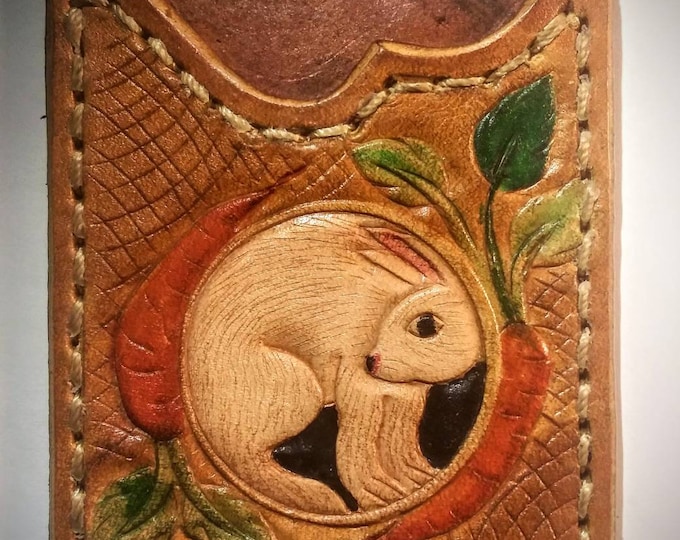 Credit/Debit card holder-Leather on the go-folk art artisan made
