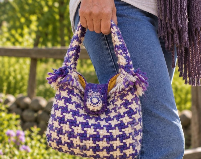 BOHO Shoulder Bag, Handspun Wool