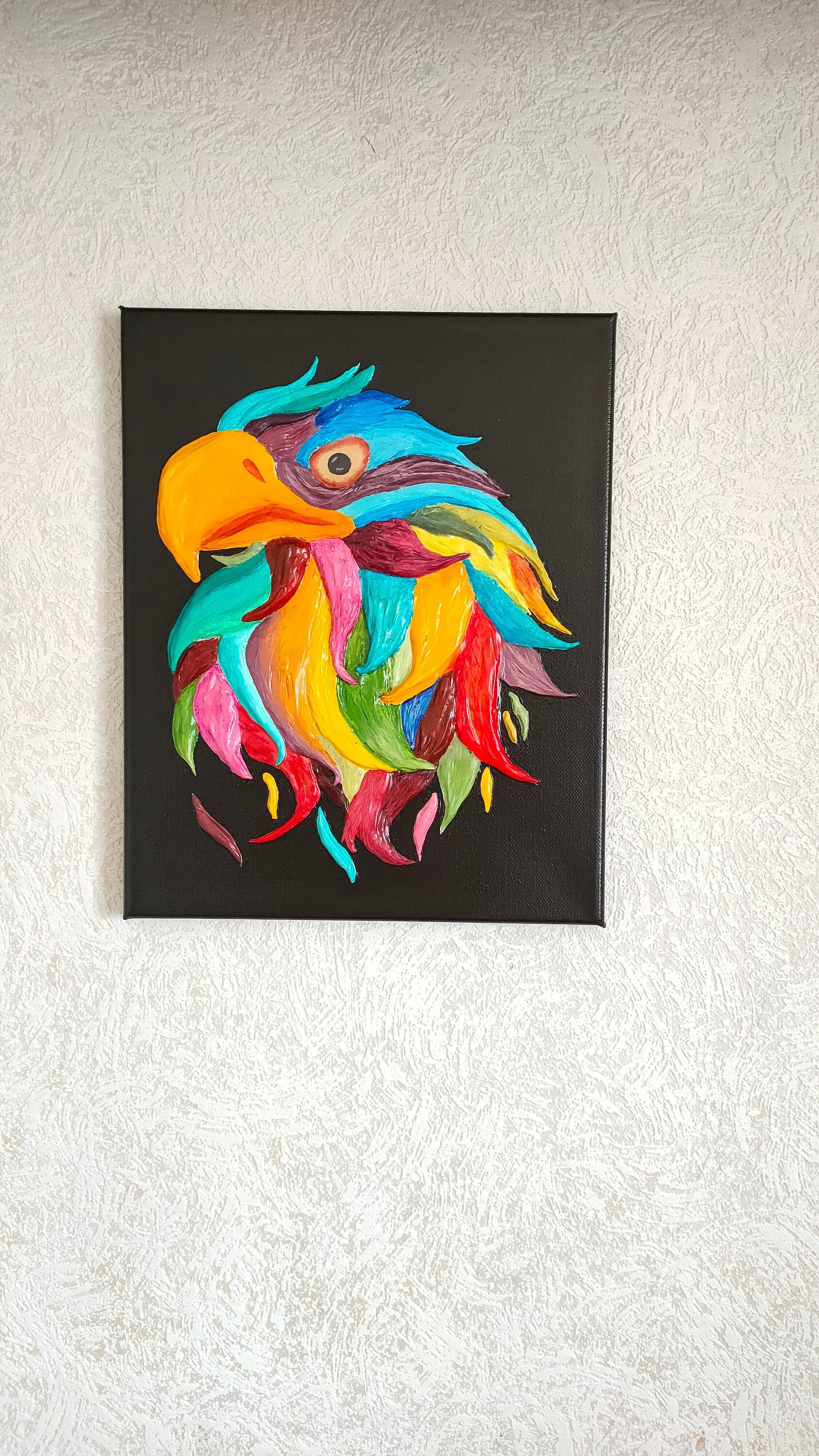 Tableau Tête d'aigle 30x24cm en Version 3D