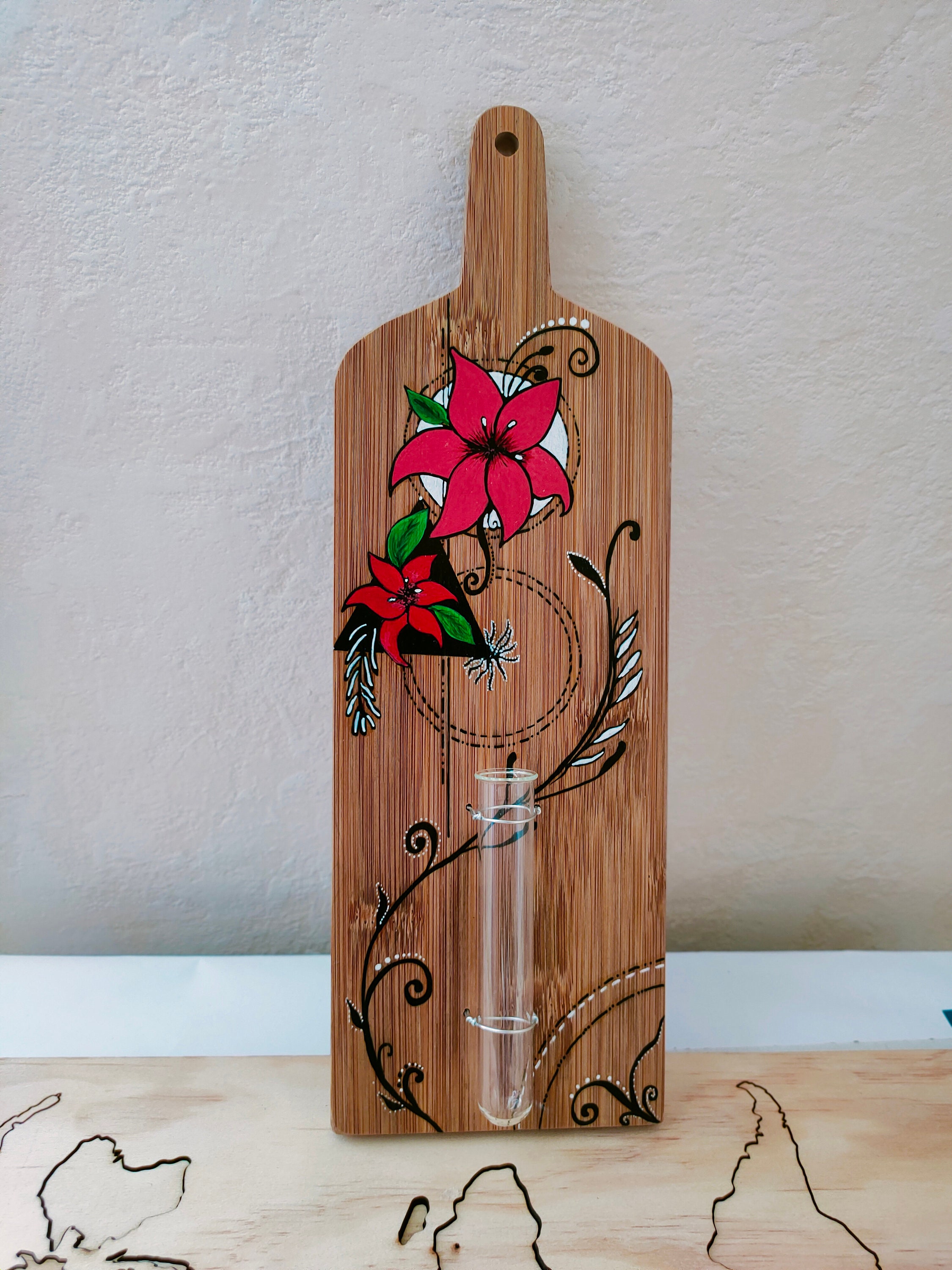 Planche Murale - avec Fleur Rouge Graphique