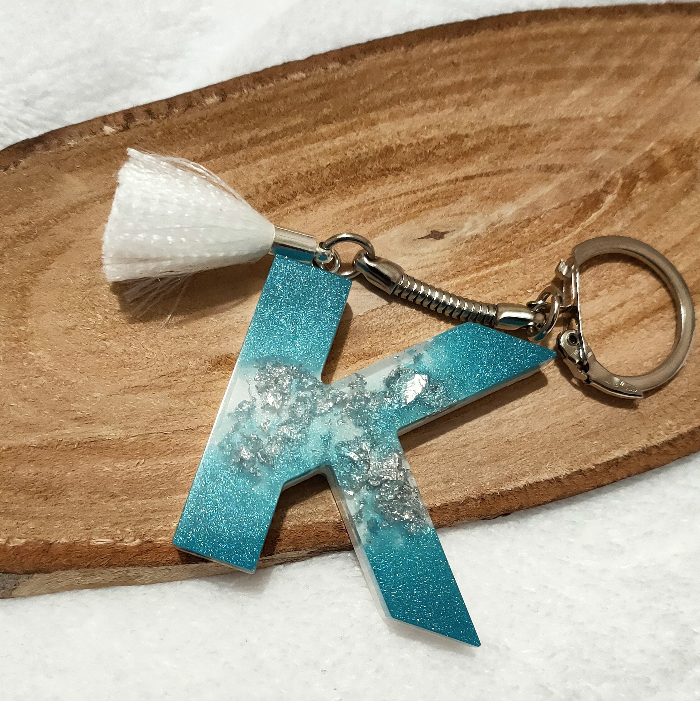 Ocean Breeze Resin Initial Keychain | Kinzy Klatz x