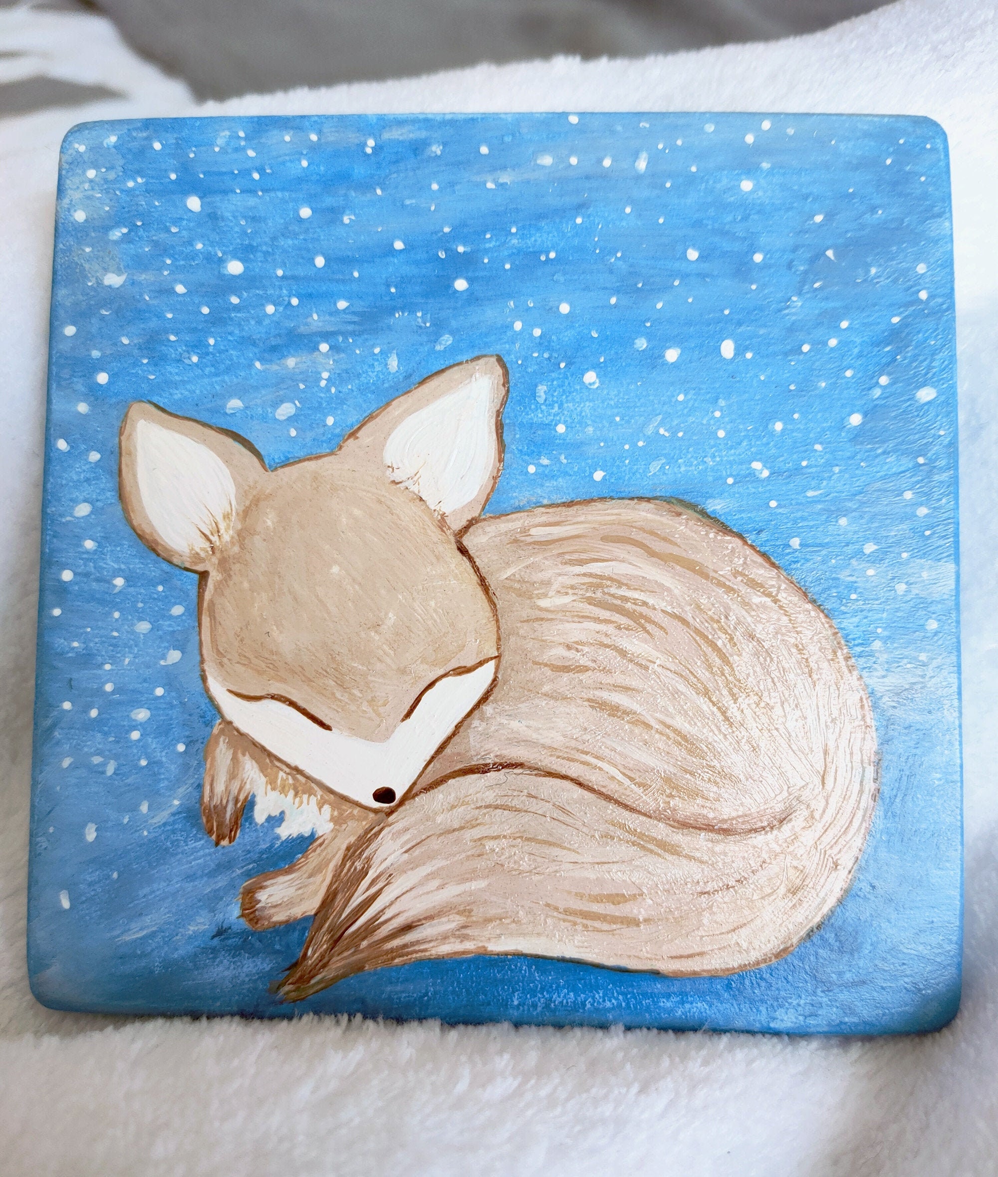 Tableau Petit Renard 10x10cm