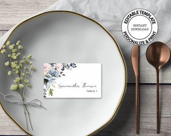 Editable Place Cards Template INSTANT DOWNLOAD Flat or Fold | Etsy
