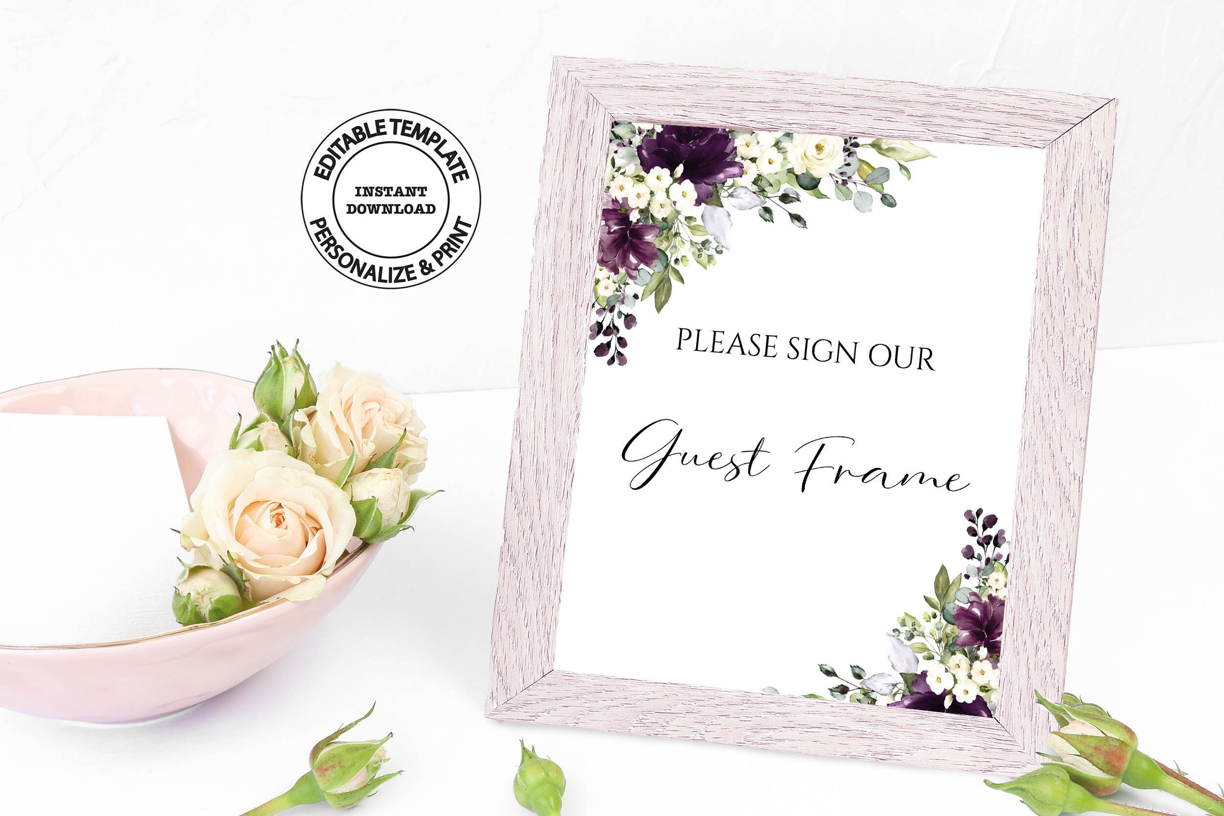 Wedding guest frame sign Editable template 8x10 | Etsy