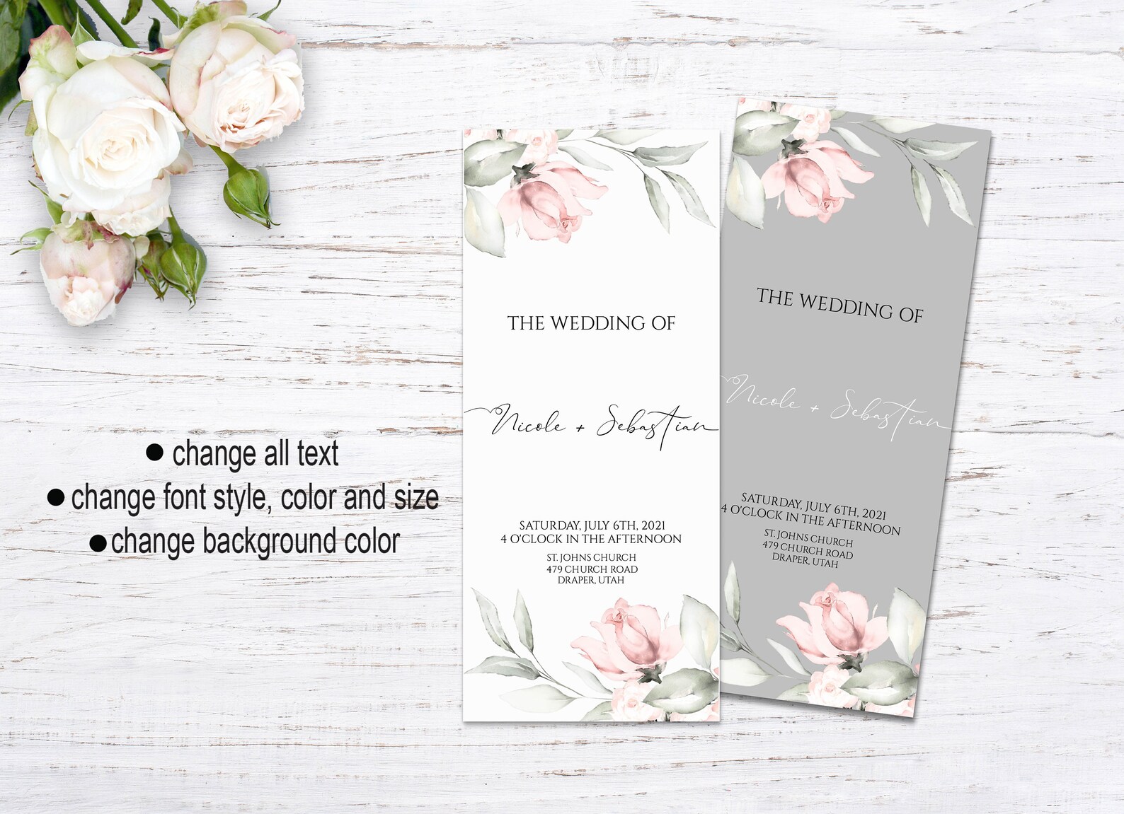 Editable Trifold Wedding Program Template INSTANT DOWNLOAD | Etsy
