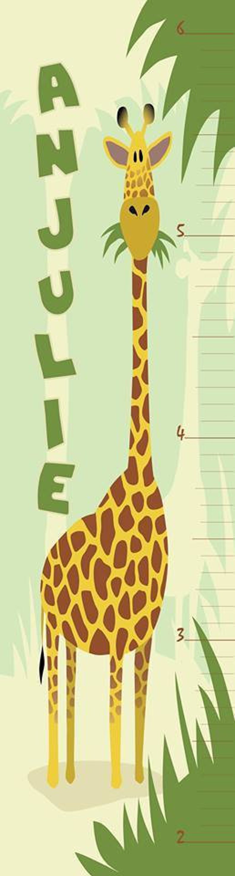 Giraffe Growth Chart Etsy