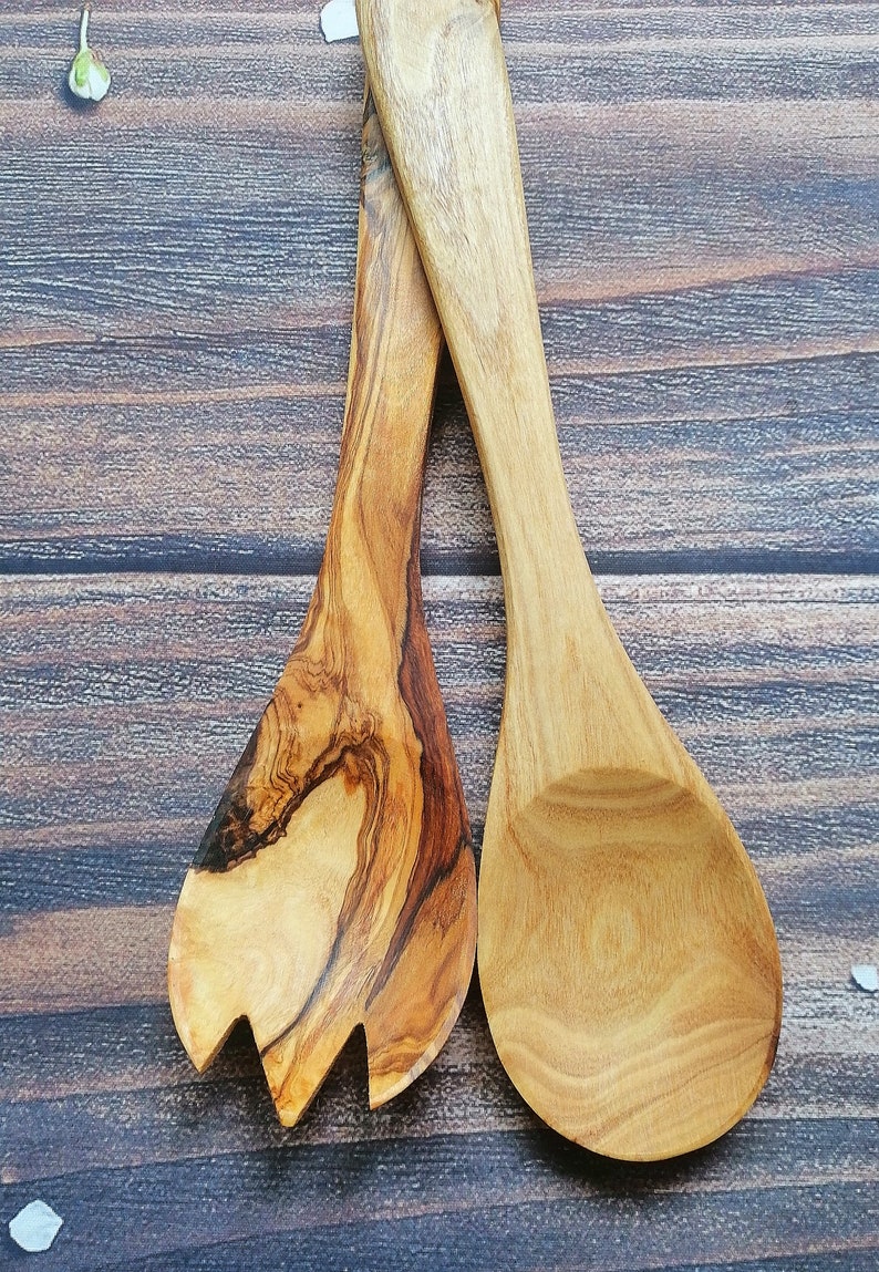Christmas gift wooden fork wooden salad utensil wood spoon Serving Set kitchen tools,gift for him,gift for her