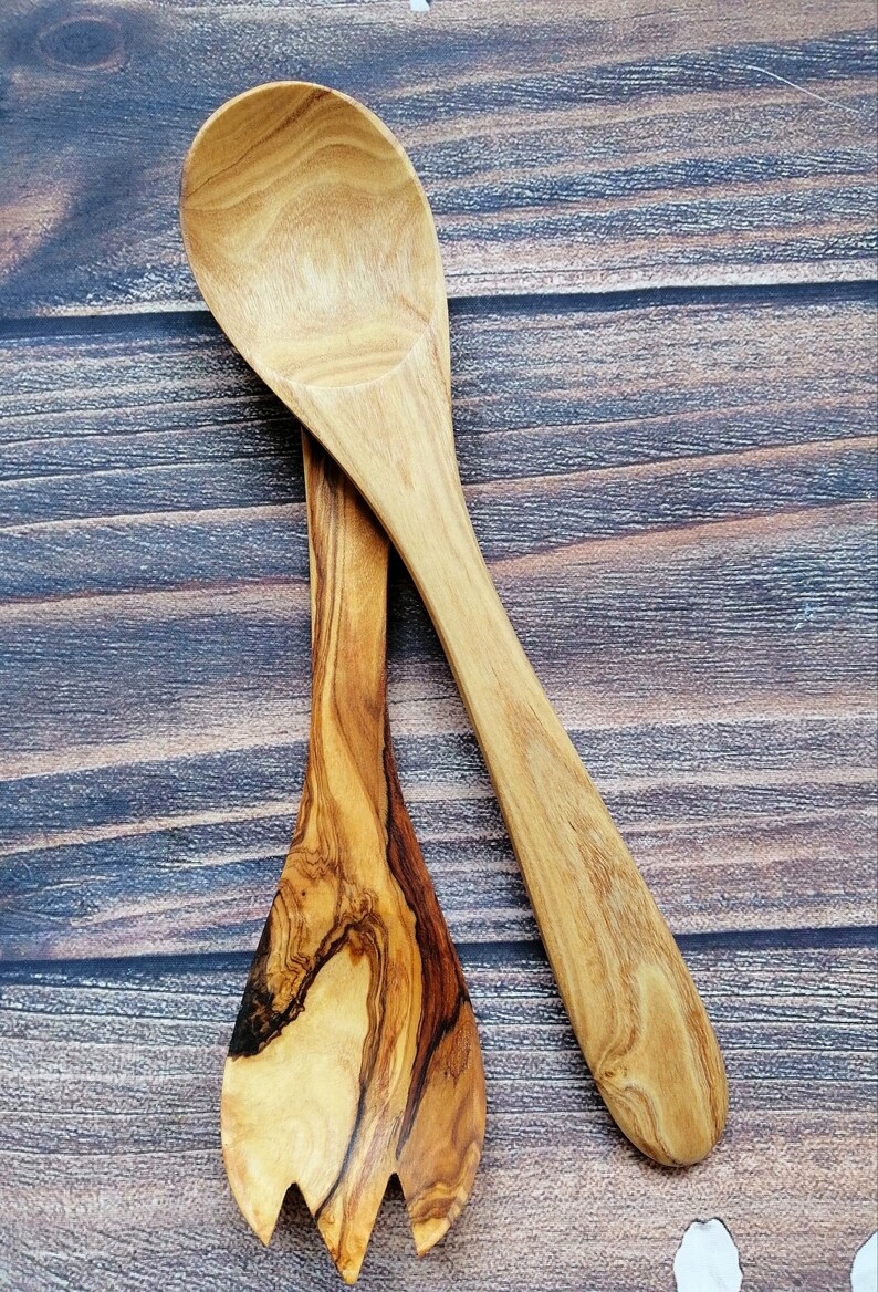 Christmas gift wooden fork wooden salad utensil wood spoon Serving Set kitchen tools,gift for him,gift for her
