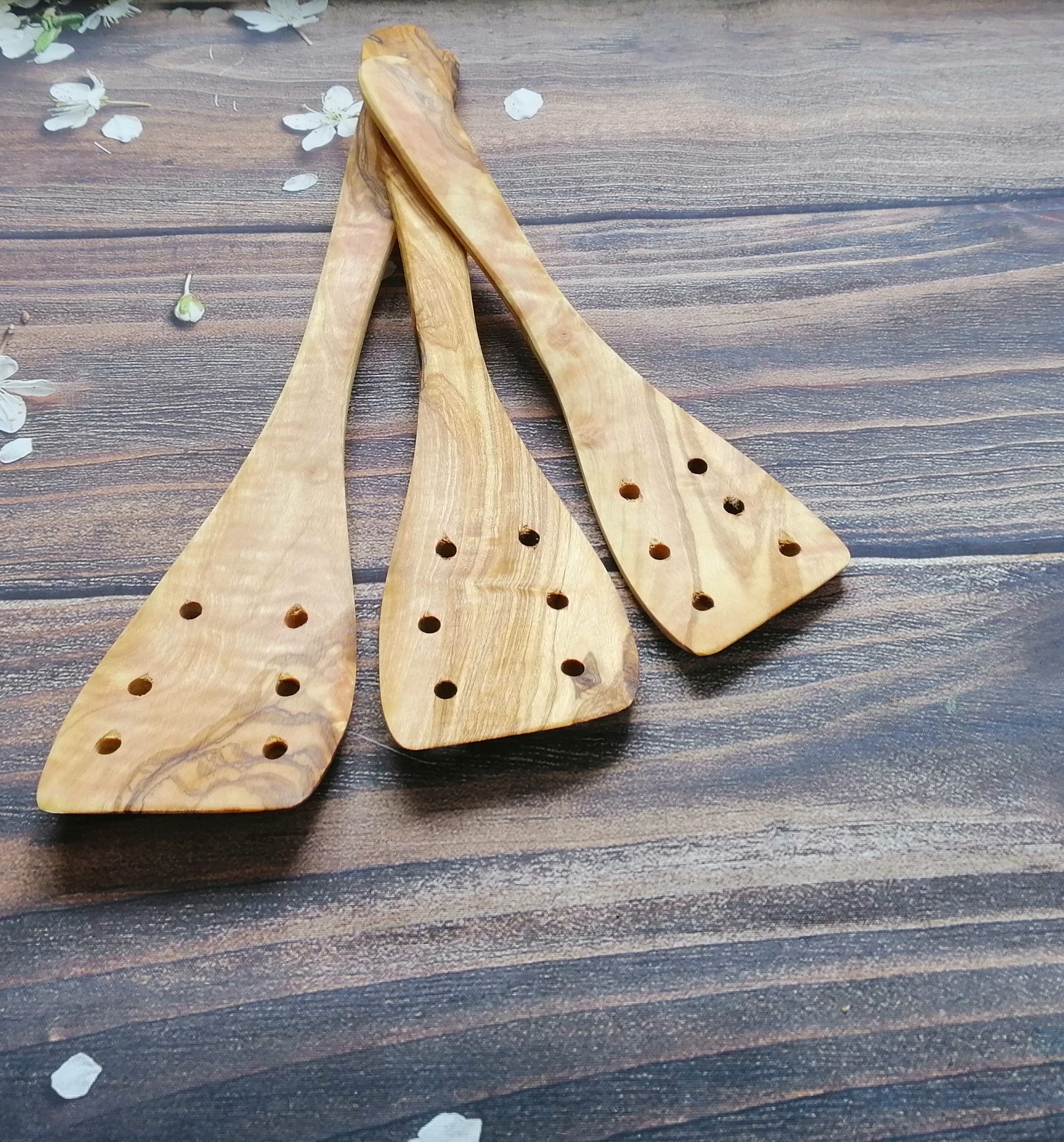 Wooden Spatula With Holes Kitchen Spatula Wooden Utensil Etsy UK