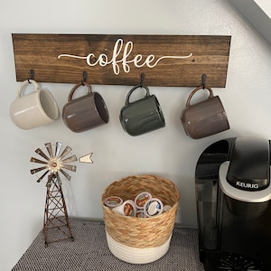 Coffee Mug Holder/Wall Rack-Great For Coffee Bars!