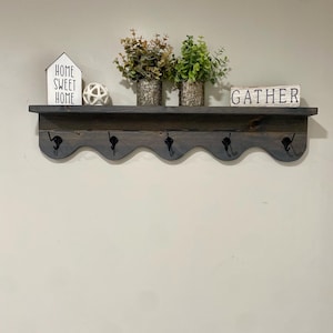 Rustic Farmhouse Style Coat Hook / Coat Rack / Coat Hanger With Shelf