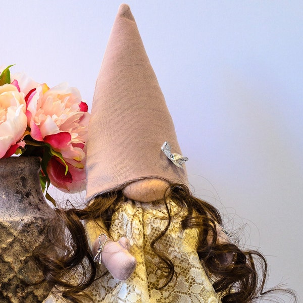 Prom Pink girl  Gnome,Graduation gnomes,Bride gnome,Wedding gnome,Lace dress