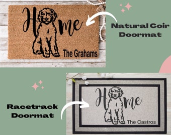 Doodle doormat, Home doodle doormat, dog mom doormat, dog lover welcome doormat, housewarming gift, goldendoodle, labradoodle