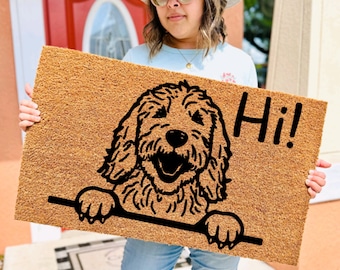 Doodle doormat, Goldendoodle doormat, Home doodle doormat, dog mom doormat, dog lover doormat, housewarming gift, goldendoodle, labradoodle