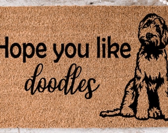 Doodle doormat, Goldendoodle doormat, Home doodle doormat, dog mom doormat, dog lover doormat, housewarming gift, goldendoodle, labradoodle