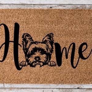 Yorkie doormat, Yorkshire terrier doormat, Yorkie mom, Yorkie dad, dog mom doormat, dog lover welcome doormat, housewarming gift