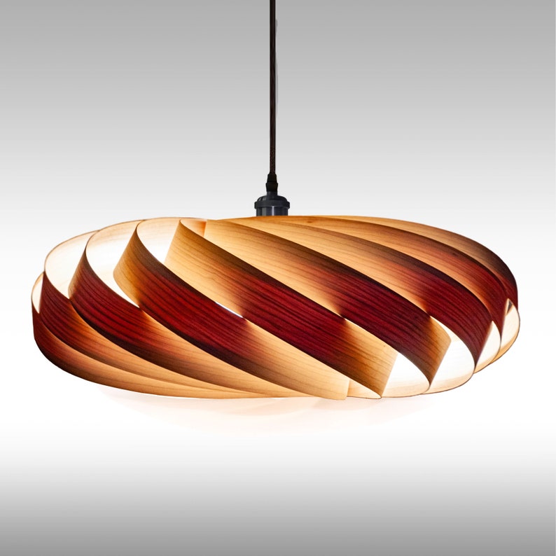 Pendulum wood lamp from American cherry tree veneer design dining table lamp