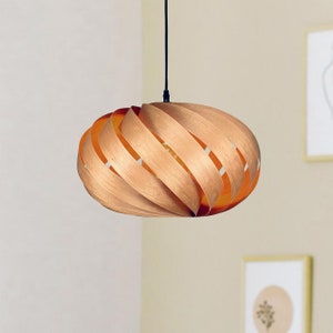 Cherry tree pendant lamp made of real wood. Handmade, sustainable & unique