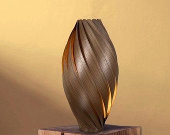 Floor lamp made of walnut wood collection "Ardēre". Designer lamp for coziness. Lamp for living room, bedroom, hall, office