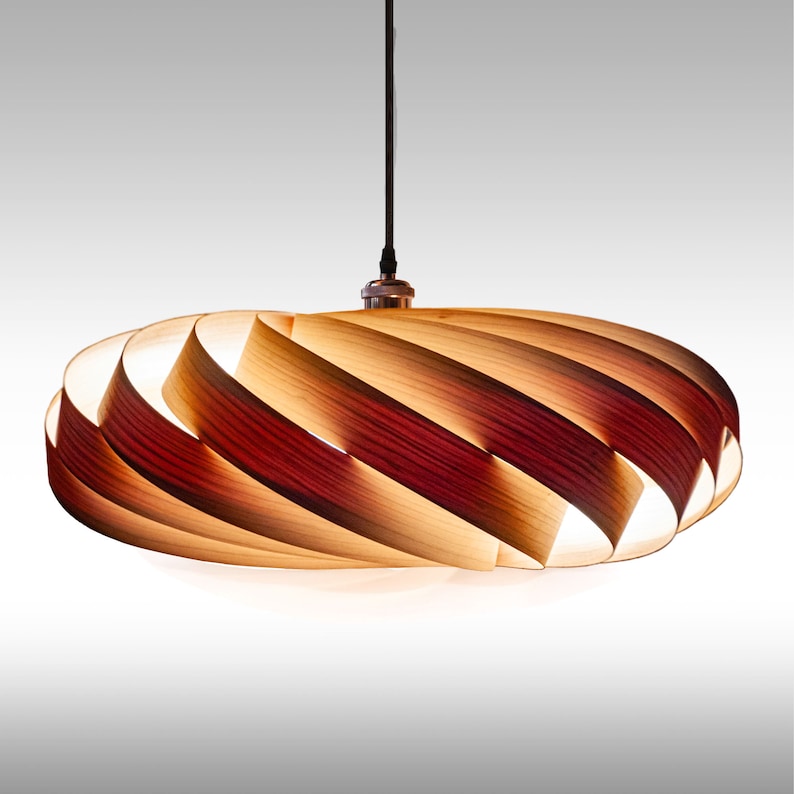 Pendulum wood lamp from American cherry tree veneer design dining table lamp