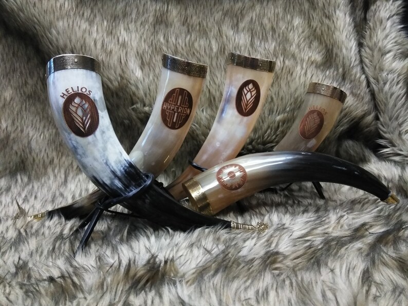 Engraved Drinking Horns Etsy