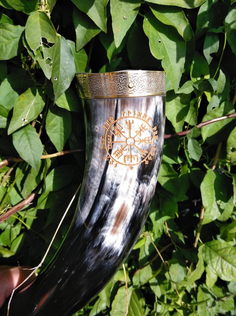 Engraved Drinking Horns Etsy
