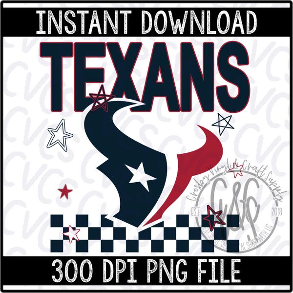 Texans Checkered Star, PNG, Game Day, Spirit, Houston, Texas, Tee, Sublimation, DTF