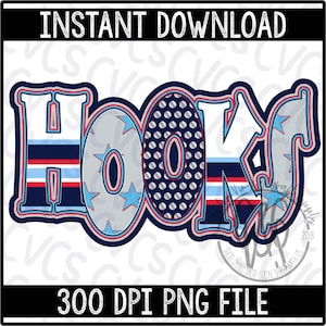 Può includere: Un download digitale di un design grafico che presenta la parola "HOOK" in un carattere audace e stilizzato. Le lettere sono decorate con strisce rosse, bianche e blu, stelle e pois. Il design è perfetto per l'uso in progetti di artigianato, scrapbooking o design digitale.