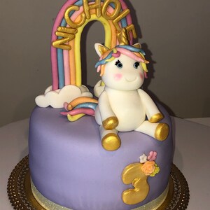 Unicorn and Rainbow Cake Topper image 2