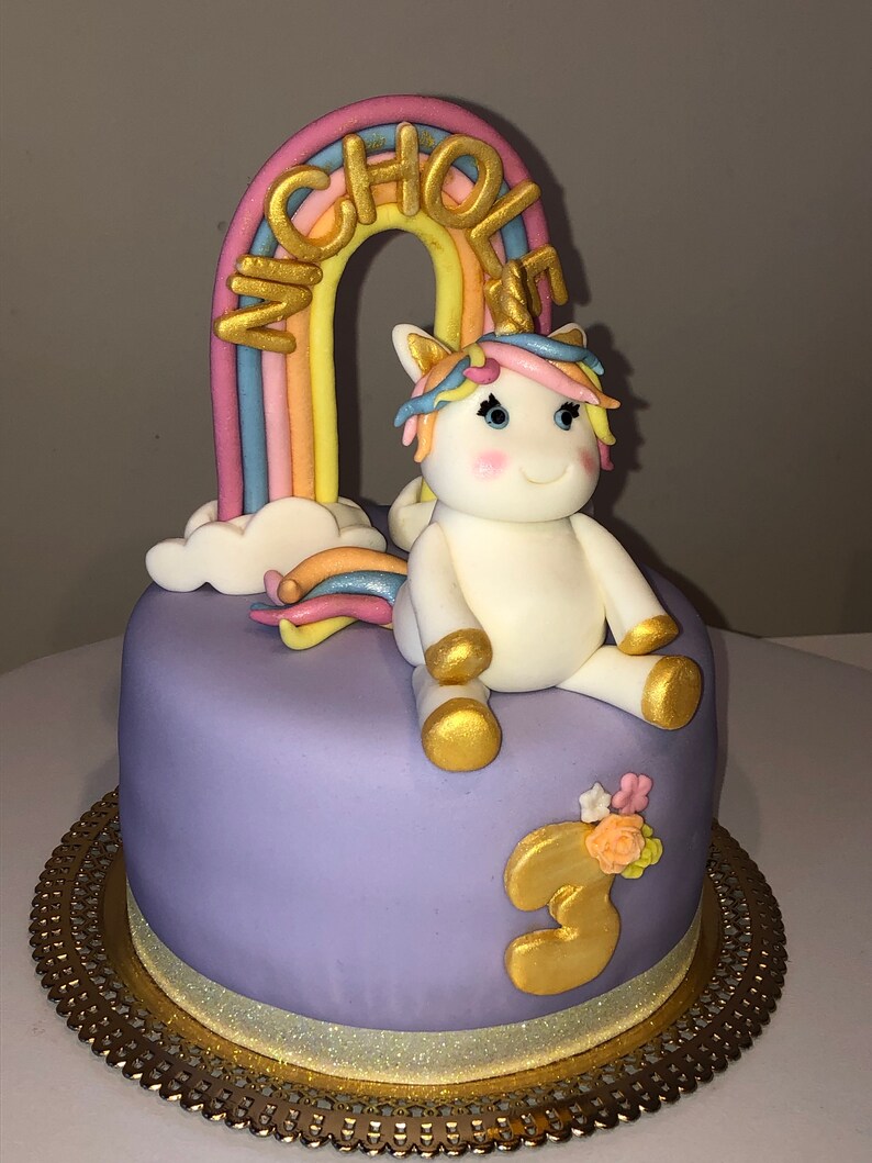 Unicorn and Rainbow Cake Topper image 2