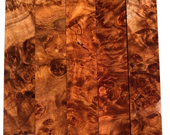 Beautiful figure Lot of 5 blanks Premium Stabilized Maple Burl Pen Blanks MUST SEE PICS These will make nice pens!!