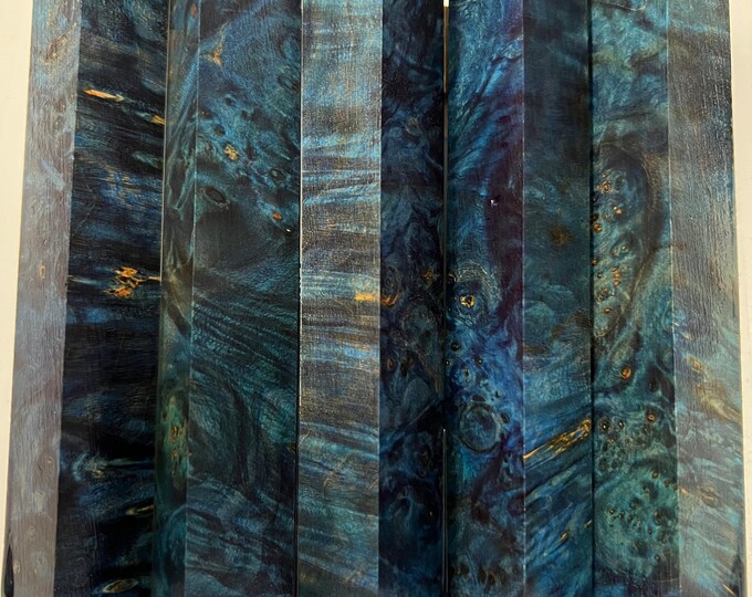 Stabilized BLUE Maple Burl Pen Blanks, Beautiful Figure, Set of 5, NICE ...