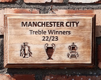 Manchester City Treble Winners Plaque