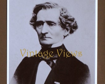 Hector Berlioz, composer. Sepia photographic reproduction print.