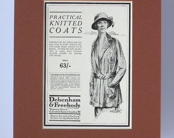 Debenhams, genuine original vintage magazine advertisement, 1917. Mounted and ready to frame.