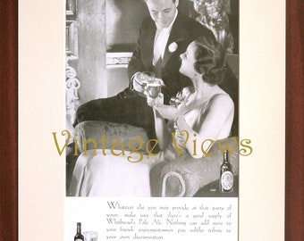 Whitbread Pale Ale, genuine original vintage magazine advertisement, 1936. Pub/Bar decor. Mounted and ready to frame.