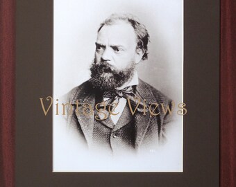 Antonin Dvorak, composer. Sepia photographic reproduction print, mounted and ready to frame.