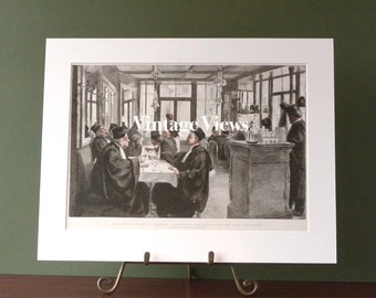 Advocates at Lunch: A scene at a favourite Restaurant near the Paris Law Courts, by Paul Renouard. Paris fin-de-Siecle.Paris 1890s.