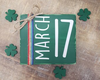 patty/'s day christmas, st gift ideas block decor holiday decor Get Your Luck Here Kisses 25 Cents Blocks housewarming march 17th