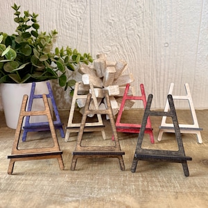 Stained Birch Easel, Mini Sign Display (4 or 5 Inch)