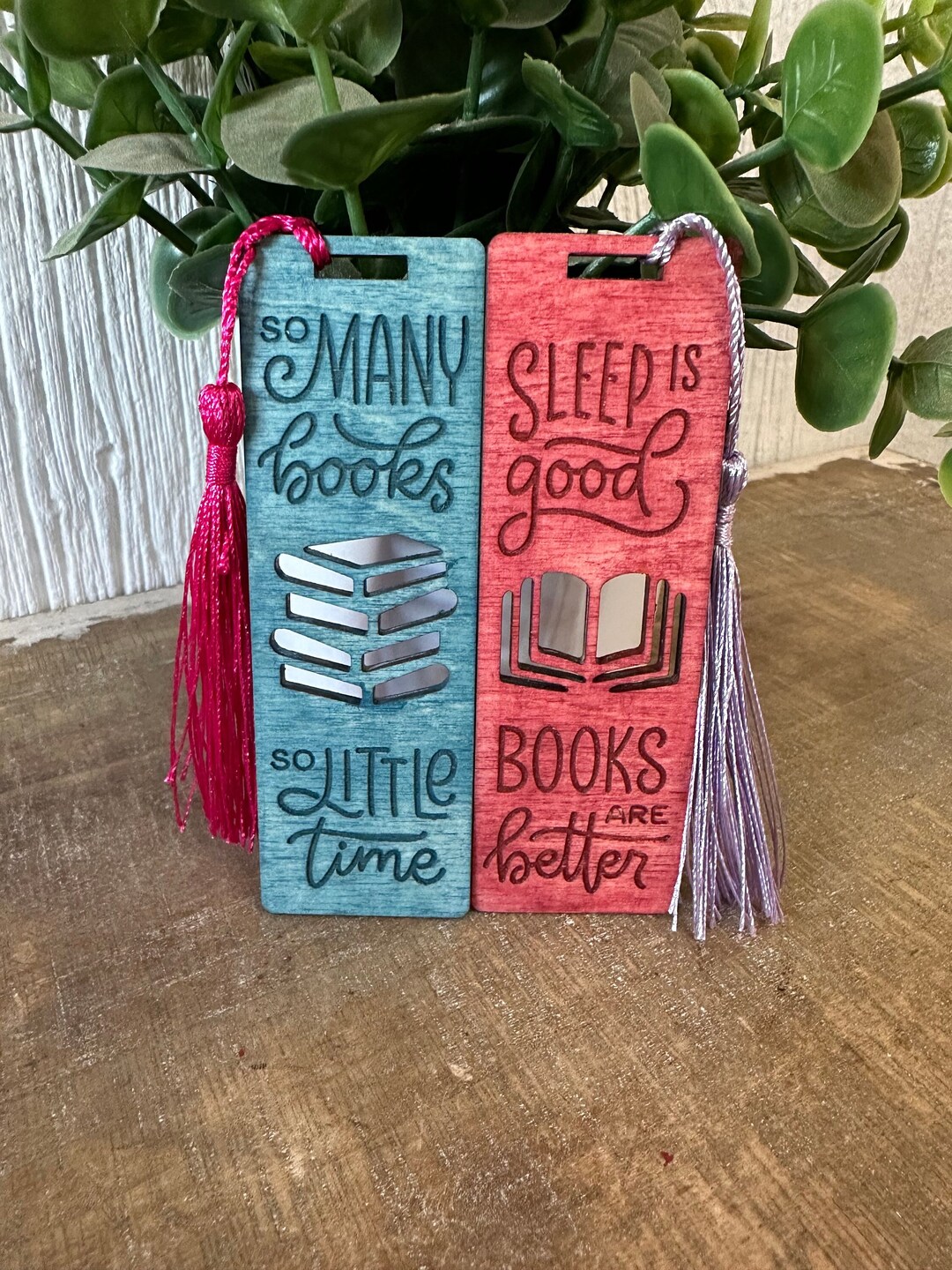 Personalized Wood Bookmark With Tassel, Laser Cut Book Lover Gift - Etsy