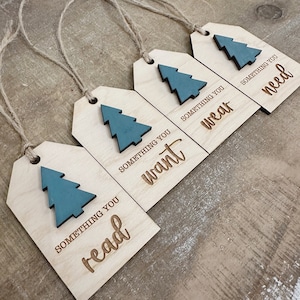 Christmas Gift Tag Set, Farmhouse Holiday Tags, Something You Want, Need, Wear, Read, Family Christmas Gift Labels, Xmas Decor, Tag for Gift